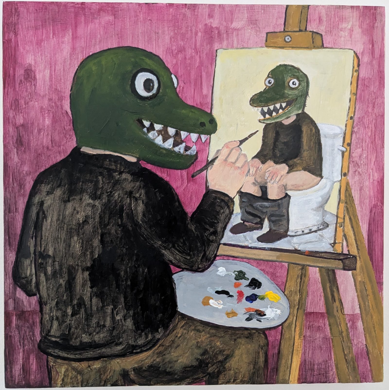 Hank Painting a Self-Portrait of Hank