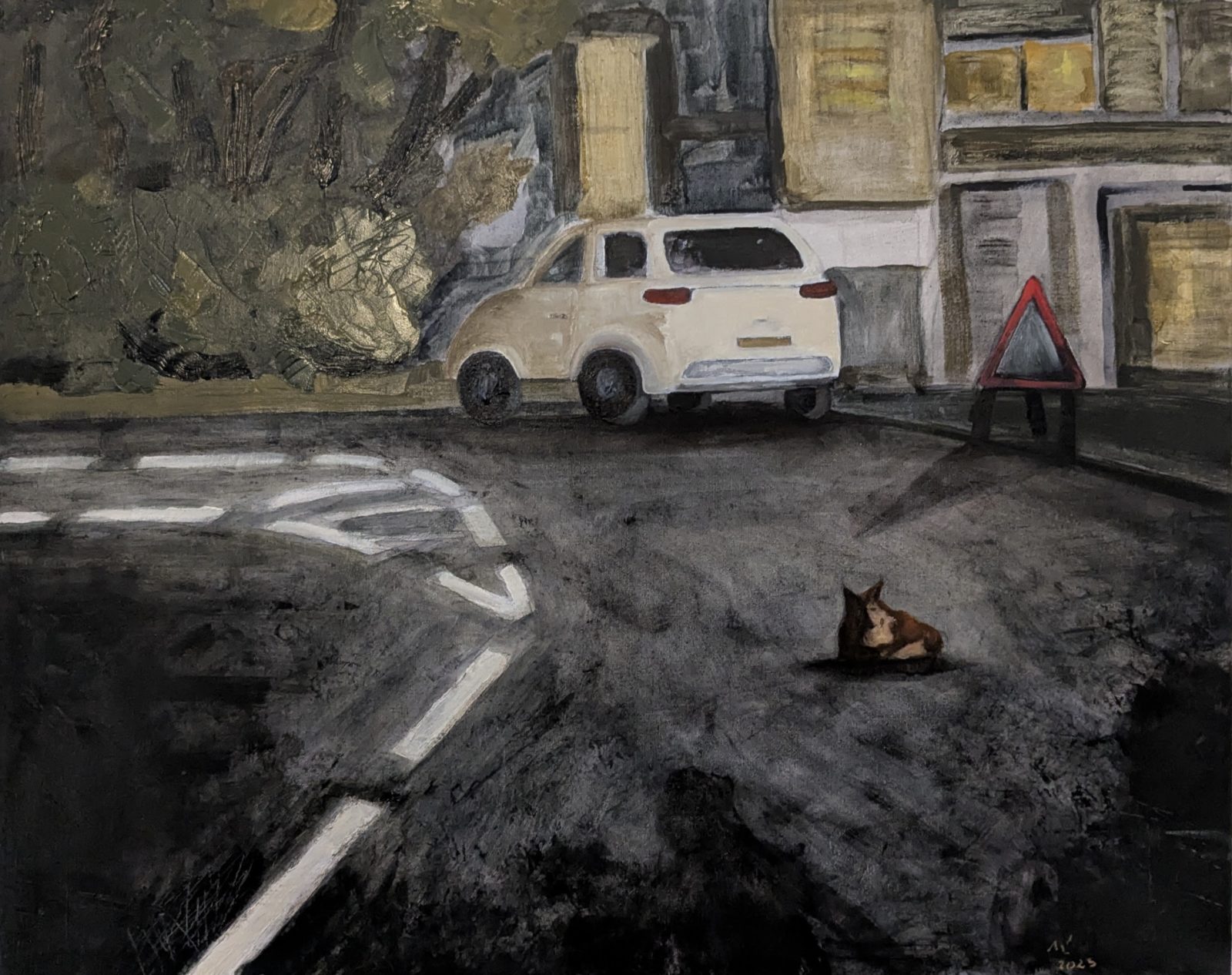 A Fox on Fog Lane at night (Manchester)